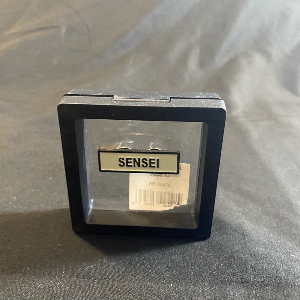 ⭐️SENSEI Enamel Nameplate Pin - Black and White